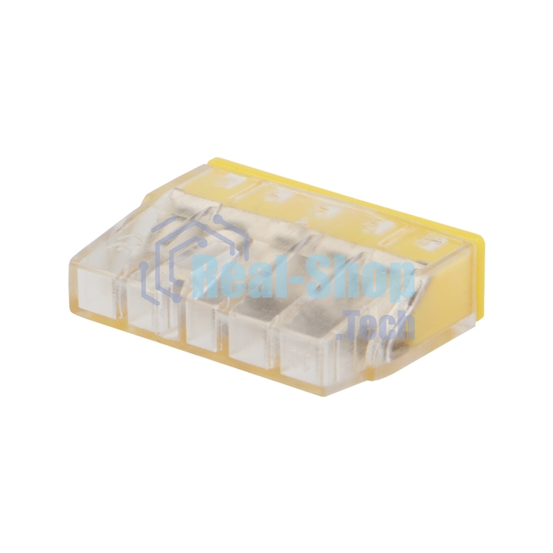 Экспресс-клемма Rexant СМК 2273-205, 5-проводная 0.5-2.5 мм², прозрачная (100 шт./уп.)