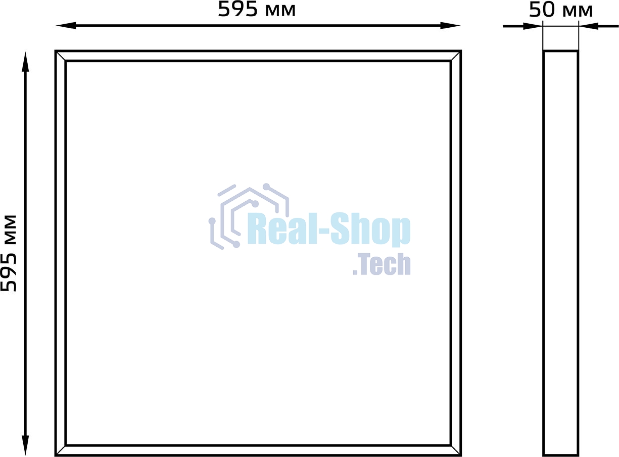 Светильник светодиодный Gauss MIR 595х595х50 35Вт 3000лм 4000К IP40 офисный встраив. накладной с опаловым рассеив. (аналог ЛВО)