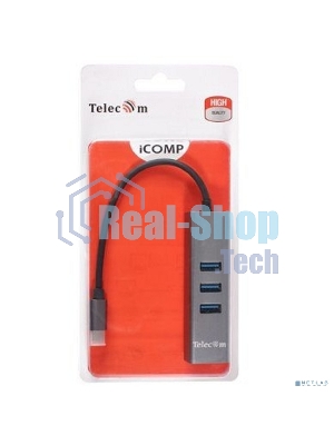 Переходник Telecom USB 3.1 Type-C -->RJ-45 1000Mbps +3 USB3.0, Aluminum Shell, 0.2м Telecom TA311C
