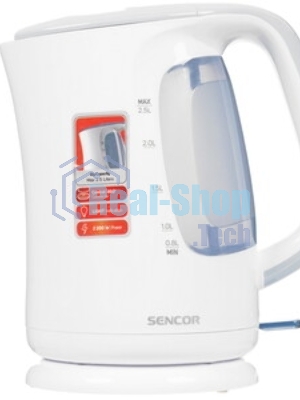 Чайник электрический Sencor SWK 2510WH пластик, 2,5 л, 2200 Вт, белый