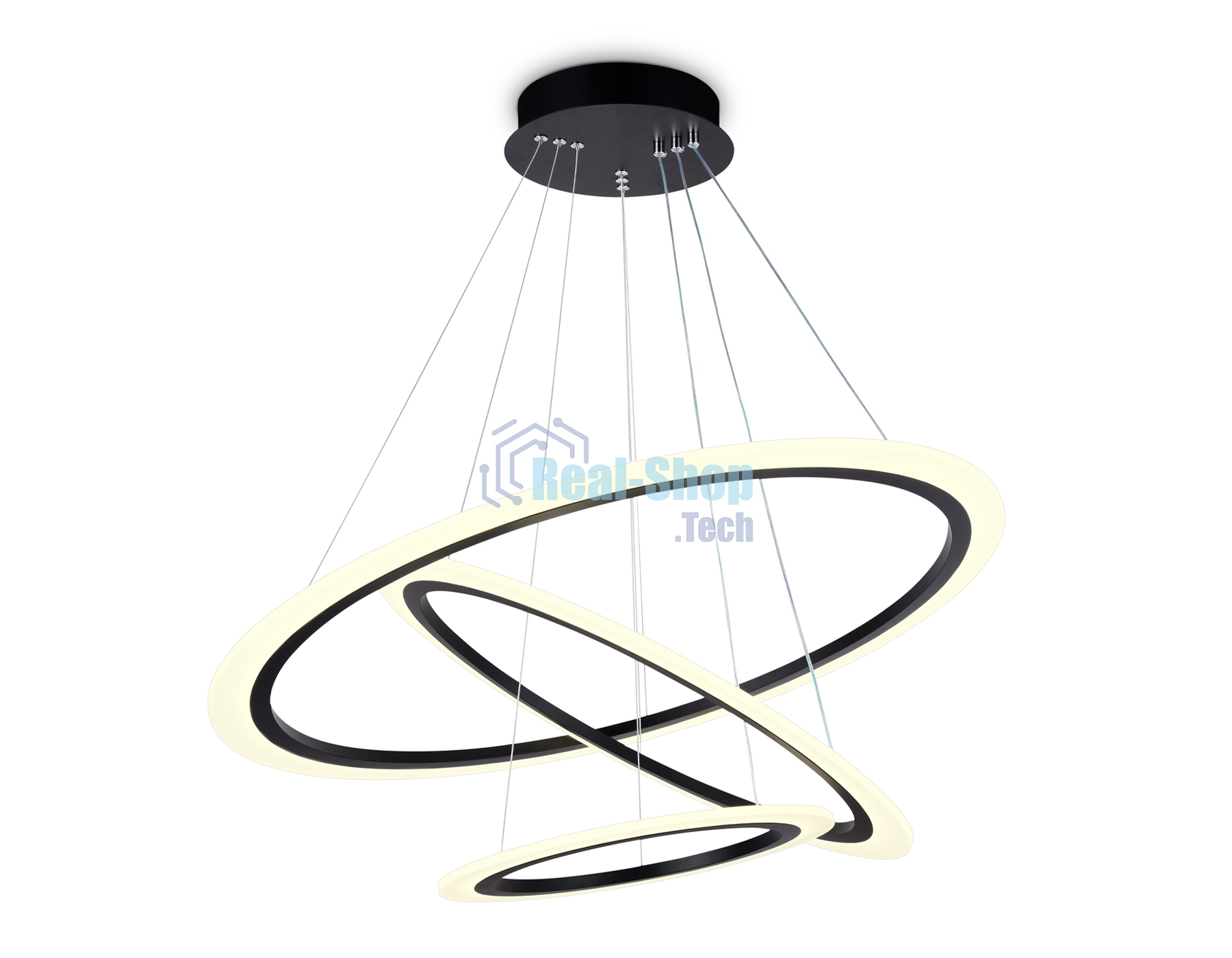 Светильник Ambrella light FA4361/3 BK черный 145W 3000K/4200K/6400K D770*800 (ПДУ РАДИО 2.4G)