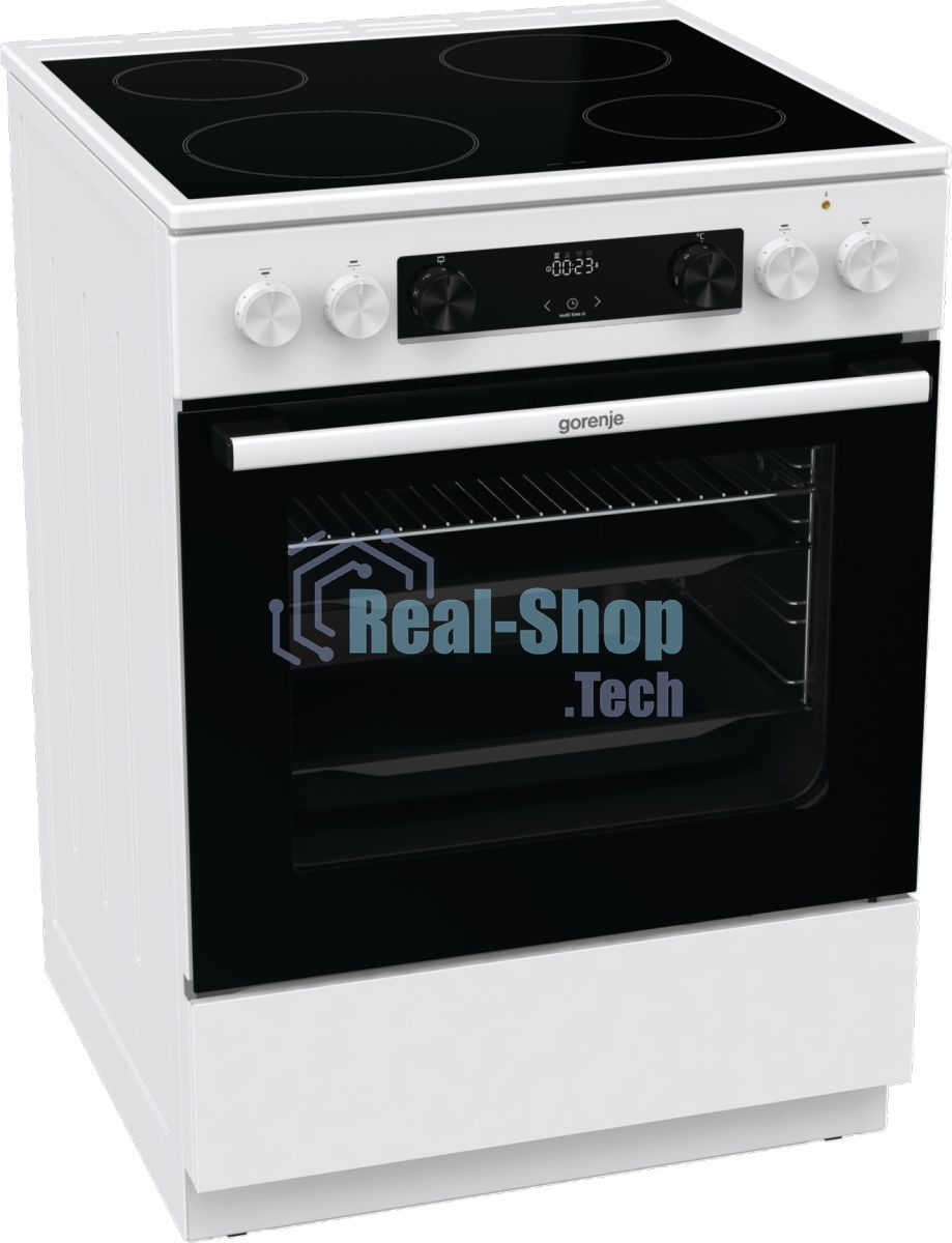 Плита электрическая Gorenje GEC6C40WD белый, конфорок 4 электрических, духовка 71 л, 60 см x 85 см x 60 см