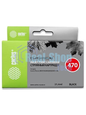 Картридж струйный Cactus CS-PGI470XLBK черный (21.4 мл) для Canon Pixma MG5740/MG6840/MG7740/TS5040/6040/8040/9040