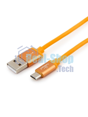 Кабель USB2.0 Cablexpert CC-S-mUSB01O-1M, AM/microB, серия Silver, длина 1м, оранжевый, блистер