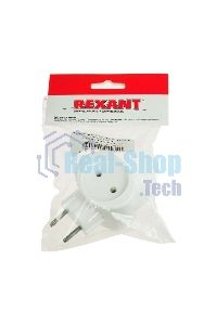 Тройник электрический Rexant биметалл 220В 6А белый