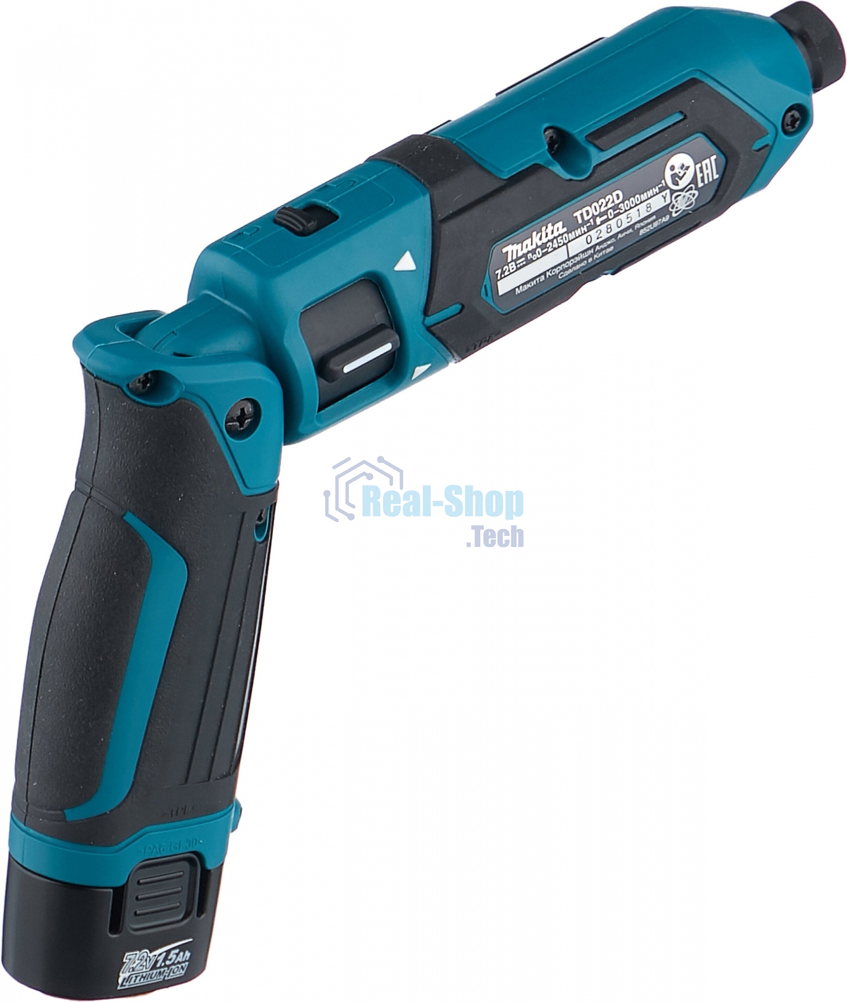 Отвертка аккумуляторная MAKITA TD022DSEак уд 7.2В 2х1Ач Li-Ion 2450об/м 25Нм 1/4'' 0.56кг сумка подсветка