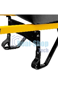 Тачка строительная Denzel усиленная, объем 140 л, 230 кг, колесо 15х6.00-6