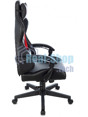 Кресло Zombie GAME TETRA черный/красный, экокожа, 120 кг, механизм качания