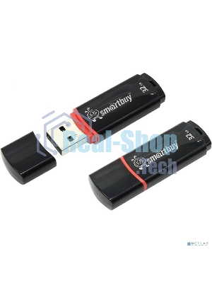 Флешка USB Smartbuy Crown black (SB32GbCRW-K), 32Gb, USB 2.0, R/W 15/5, черный/красный