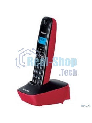 Телефон беспроводной (DECT) Panasonic KX-TG1611RUR (красный) АОН, Caller ID,12 мелодий звонка,подсветка дисплея,поиск трубки