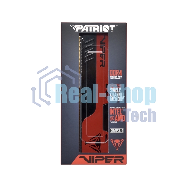 Оперативная память Patriot Viper Elite II, DDR4, 32GB (1x32 GB), 3200 MHz, CL18, DIMM, радиатор, красный, черный