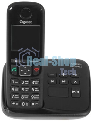 Радиотелефон Dect Gigaset AS690A DUO черный (труб. в компл.:2шт) автооветчик АОН
