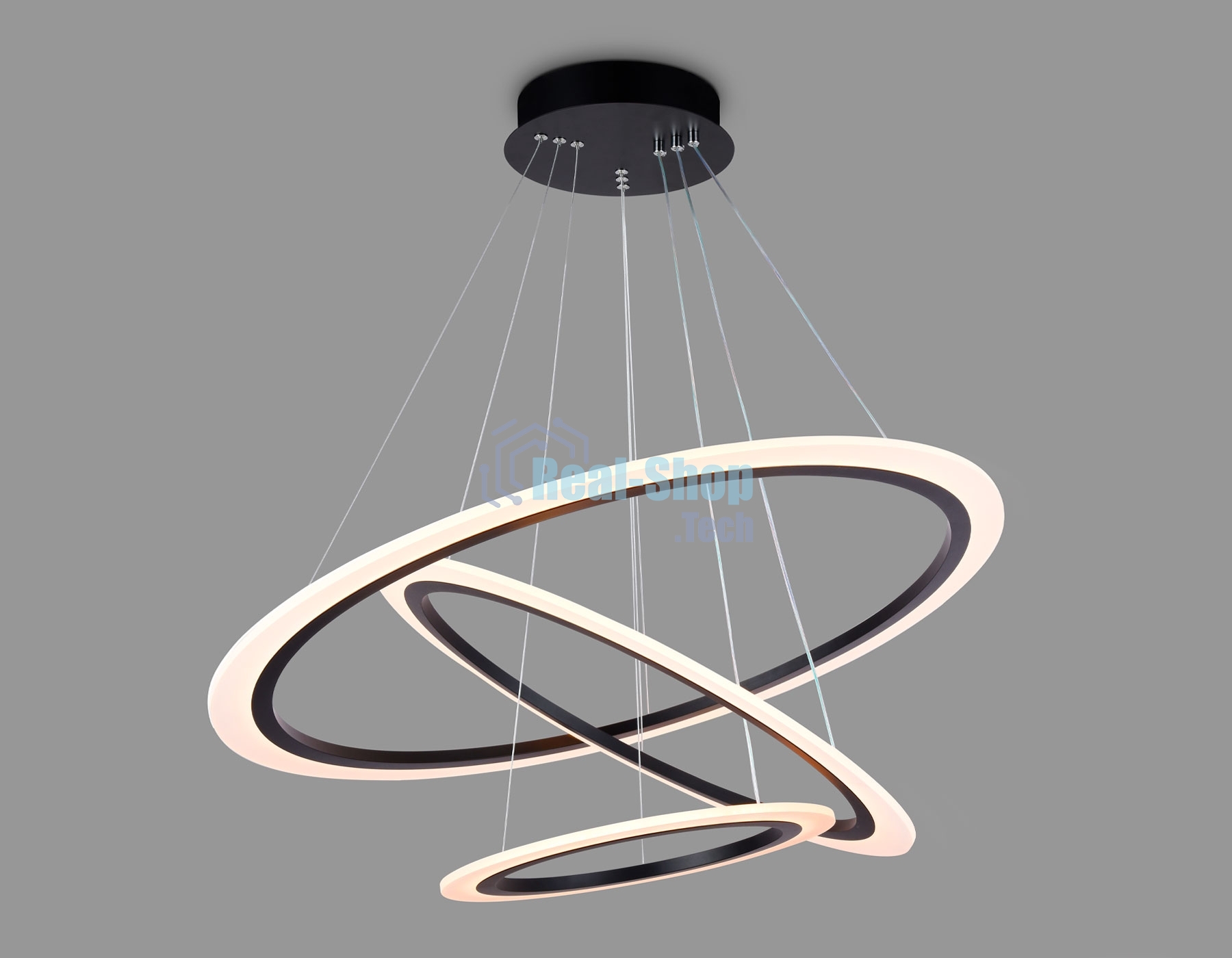 Светильник Ambrella light FA4361/3 BK черный 145W 3000K/4200K/6400K D770*800 (ПДУ РАДИО 2.4G)