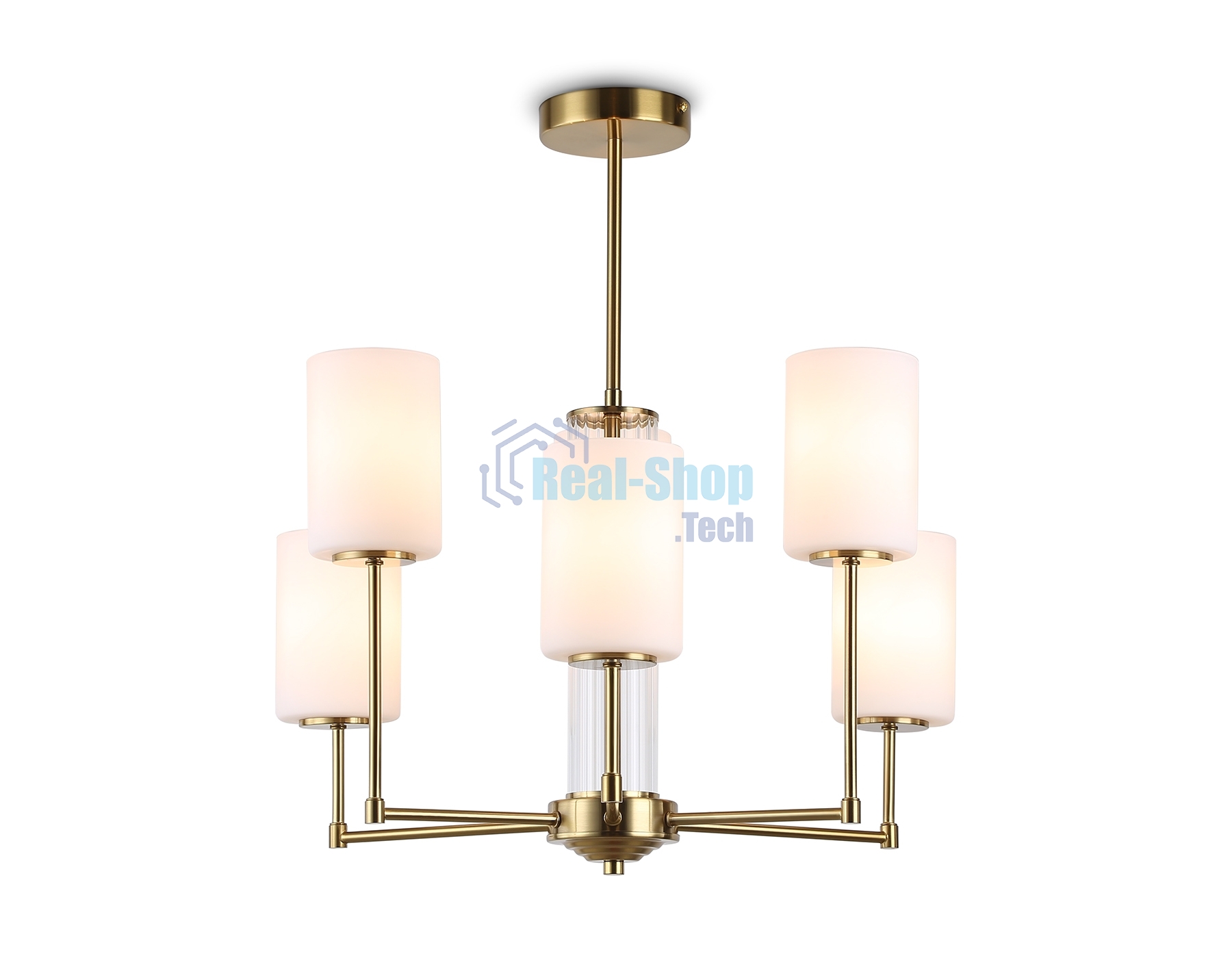 Люстра Ambrella light LH56215/6 BS/FR латунь/белый матовый E27/6 max 60W D600*600