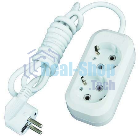 Удлинитель 2х7 м с заземл. 16А IP20 Е-302 АБС-пл. ПВС 3х1 UNIVersal 9631975