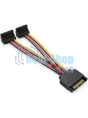 Кабель питания-разветвитель Vention SATA 15pin M/2 x SATA 15pin F угол 90 - 0.15м KDBBB