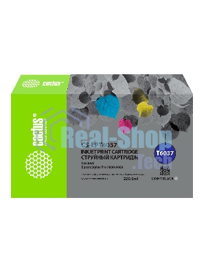 Картридж струйный Cactus CS-EPT6037 (T6037) серый пигментный (220 мл) для Epson Stylus PRO 7880/9880