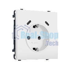 Комплект механизма электрической розетки SIGMA Белый матовый 2USB С+C 20W (быст. зар.) с/з с/ш 16A-250V QUANT PRO (SP1305, PR165)