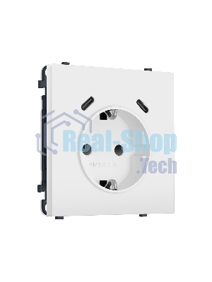 Комплект механизма электрической розетки SIGMA Белый матовый 2USB С+C 20W (быст. зар.) с/з с/ш 16A-250V QUANT PRO (SP1305, PR165)