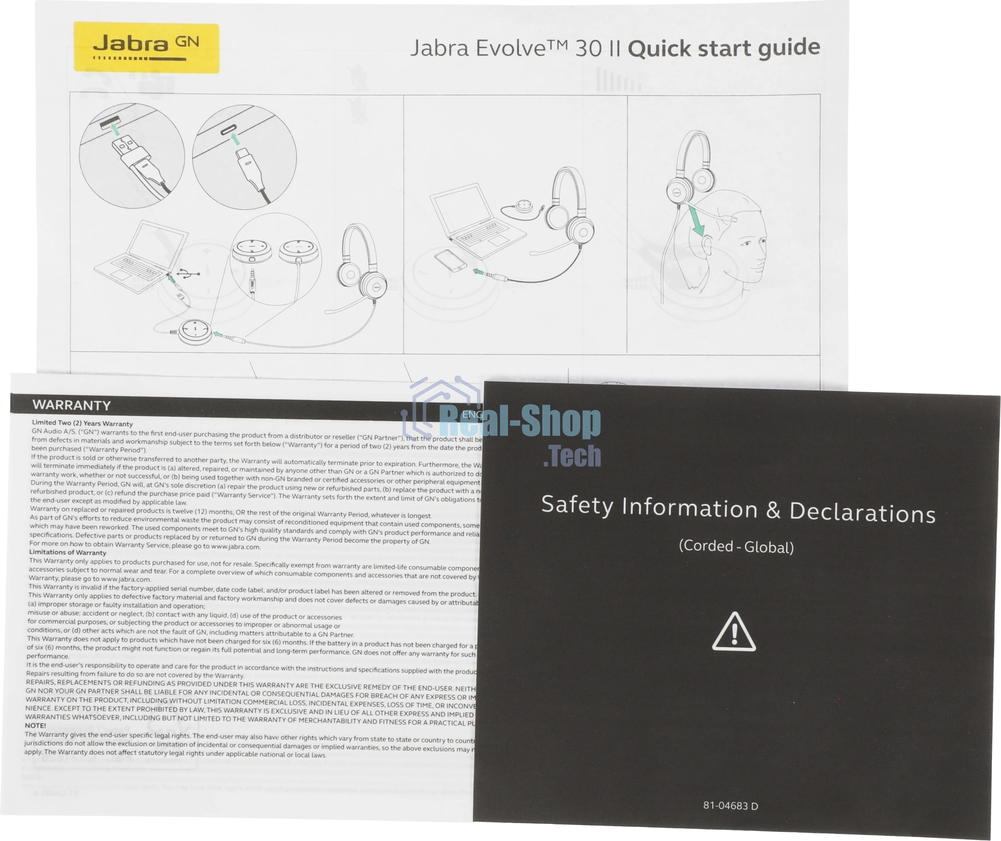 Гарнитура Jabra Evolve 30 II чёрный, проводная, USB
