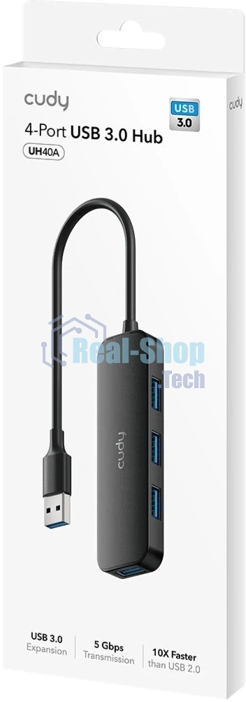 Концентратор USB CUDY UH40A, USB-A, USB 3.0, USB