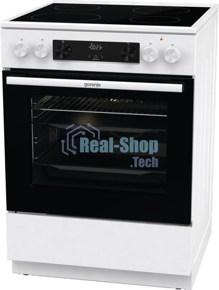 Плита электрическая Gorenje GEC6C40WD белый, конфорок 4 электрических, духовка 71 л, 60 см x 85 см x 60 см