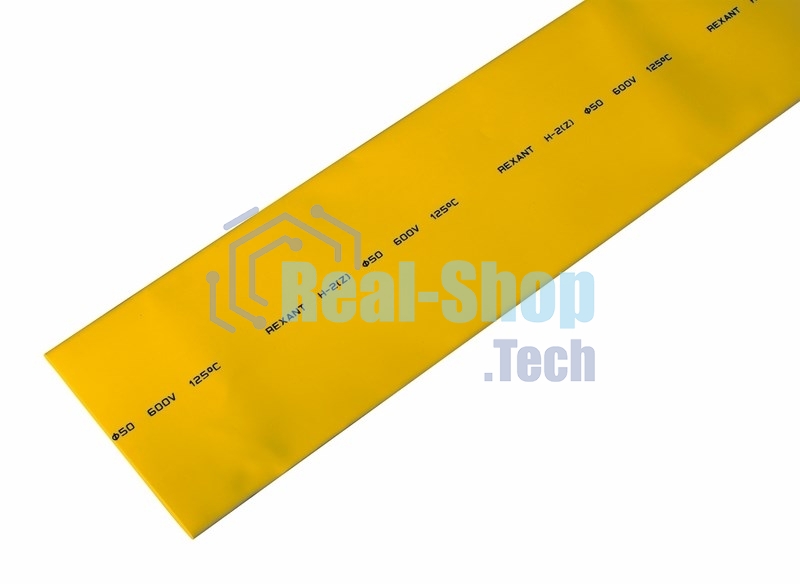 Термоусаживаемая трубка Rexant 50,0/25,0 мм, желтая, упаковка 10 шт. по 1 м