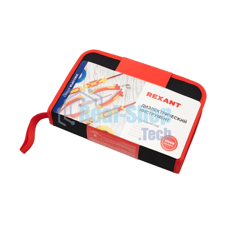 Набор диэлектрического инструмента Rexant RI-02, 11 предметов, до 1000 В, тканевый пенал