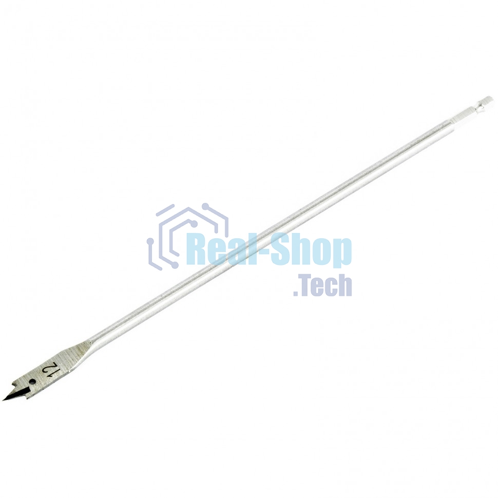 Сверло по дереву Matrix перовое удлиненное, 12 х 300 мм, 6-гранный хвостовик