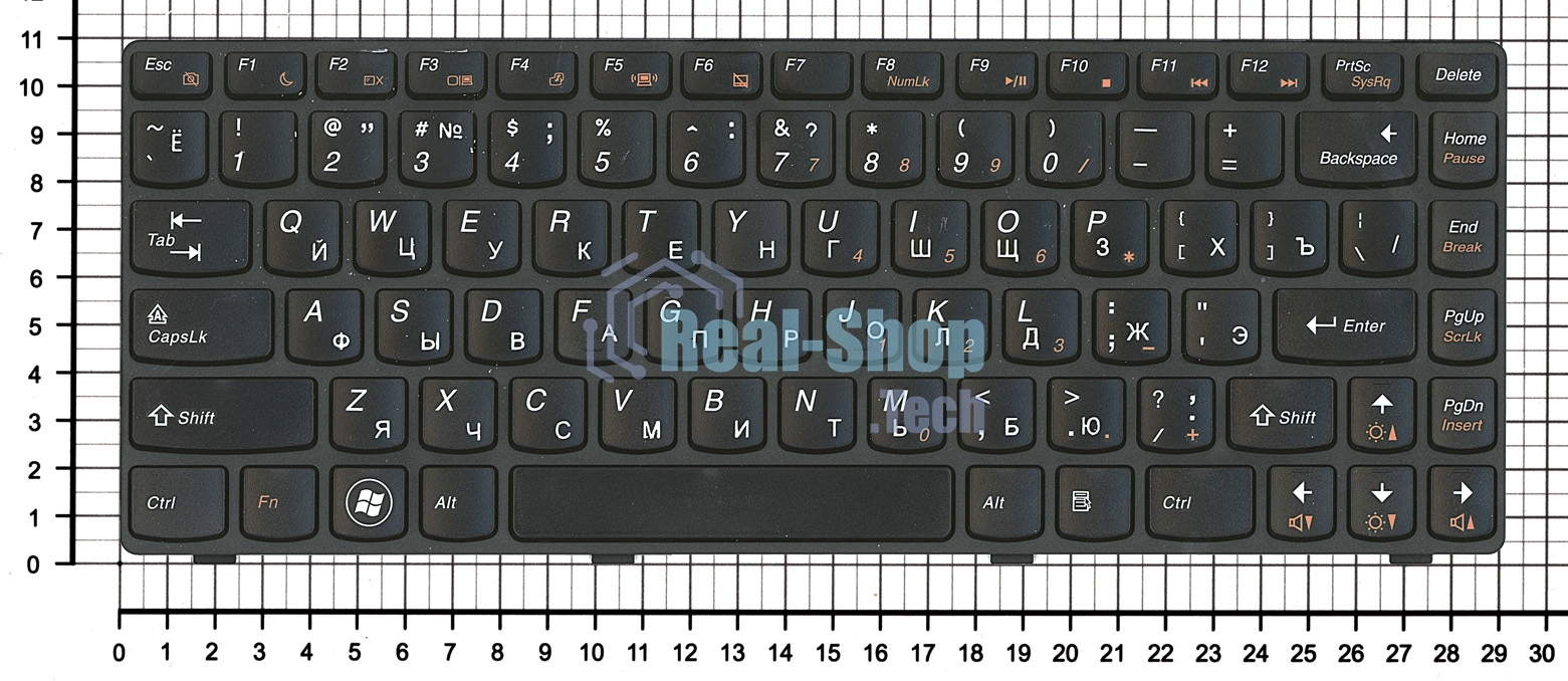 Клавиатура для ноутбука Lenovo IdeaPad G360 черная с рамкой