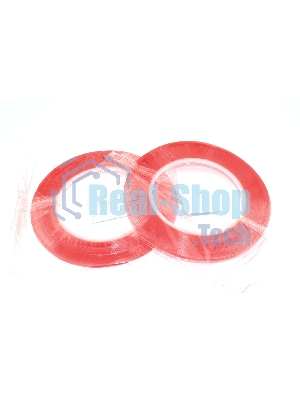 Скотч двусторонний прозрачный 3M с красной защитной лентой ширина 3 мм 25 м 2 шт. 112207