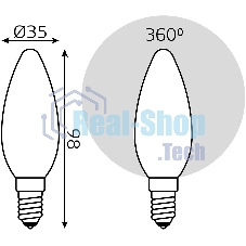 Лампа светодиодная Gauss Filament 103201209 9Вт цок.: E14 свеча 220B 4100K св. свеч. белый нейт. (упак.: 10 шт)