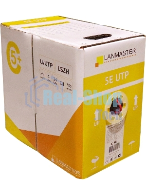 Кабель информационный Lanmaster LAN-5EUTP-PT-LSZH-YL cat.5e UTP 4 пары 24AWG LSZH внутренний 305м желтый