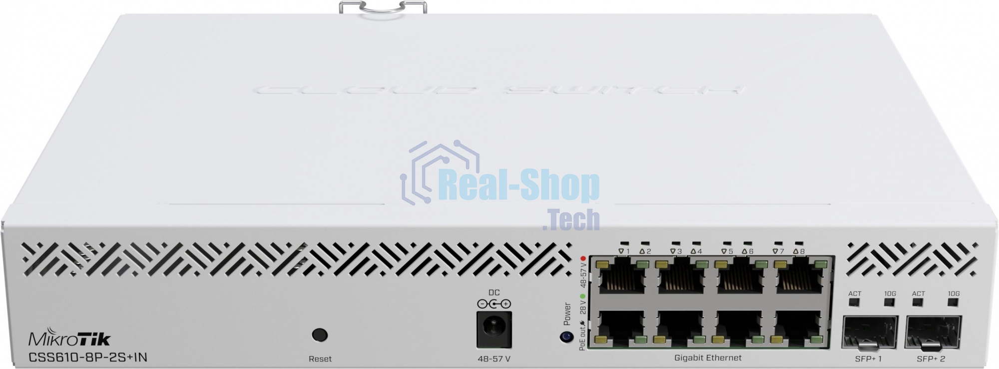 Коммутатор MikroTik CSS610-8P-2S+IN PoE-коммутатор, 8х 1G RJ45, 2х SFP+, раздача PoE 140 Вт, SwitchOS Lite