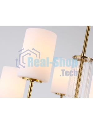 Люстра Ambrella light LH56215/6 BS/FR латунь/белый матовый E27/6 max 60W D600*600