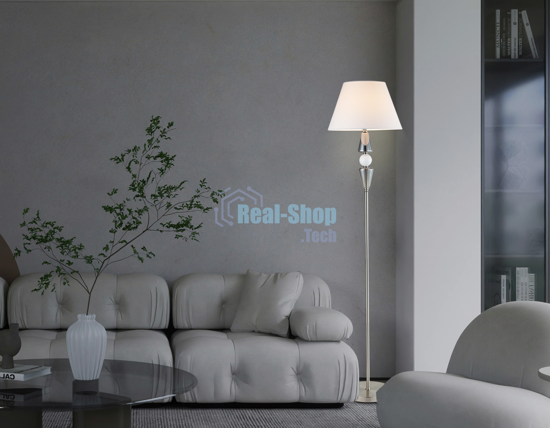 Светильник Ambrella light LH75265 SN/FR сатин никель/белый матовый E27 max 60W D360*1560