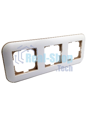 Ovivo Рамка 3-местн. ЛОФТ (LOFT), белый/крафт, 404-010006-227