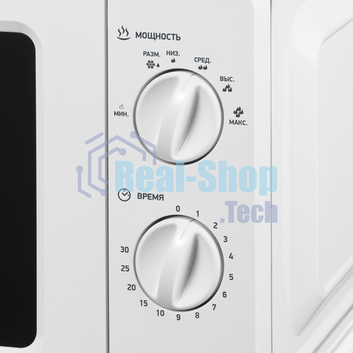 Микроволновая печь BBK 17MWS-781M/W белый, 17 л, 700 Вт, переключатели - поворотный механизм