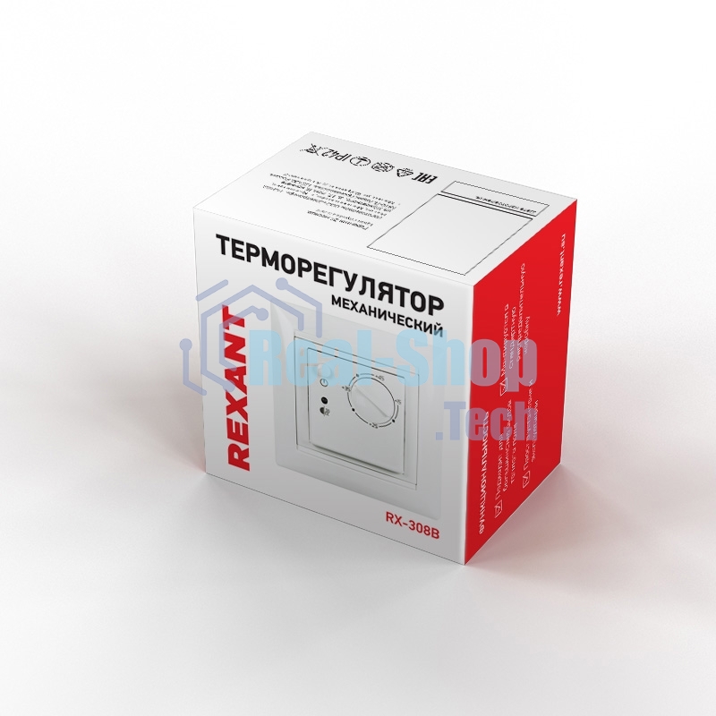 Терморегулятор механический Rexant RX-308B белый (совместим с Legrand серии Valena)