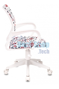 Кресло детское Бюрократ BUROKIDS 1 W мультиколор красные губы крестов. пластик пластик белый