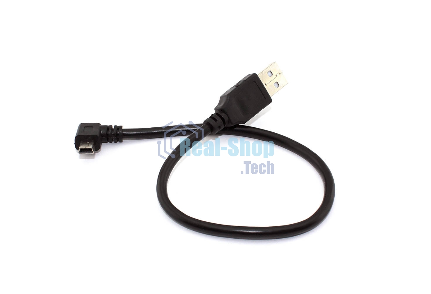 Кабель USB Type A на Mini USB угол вправо 0,25 м