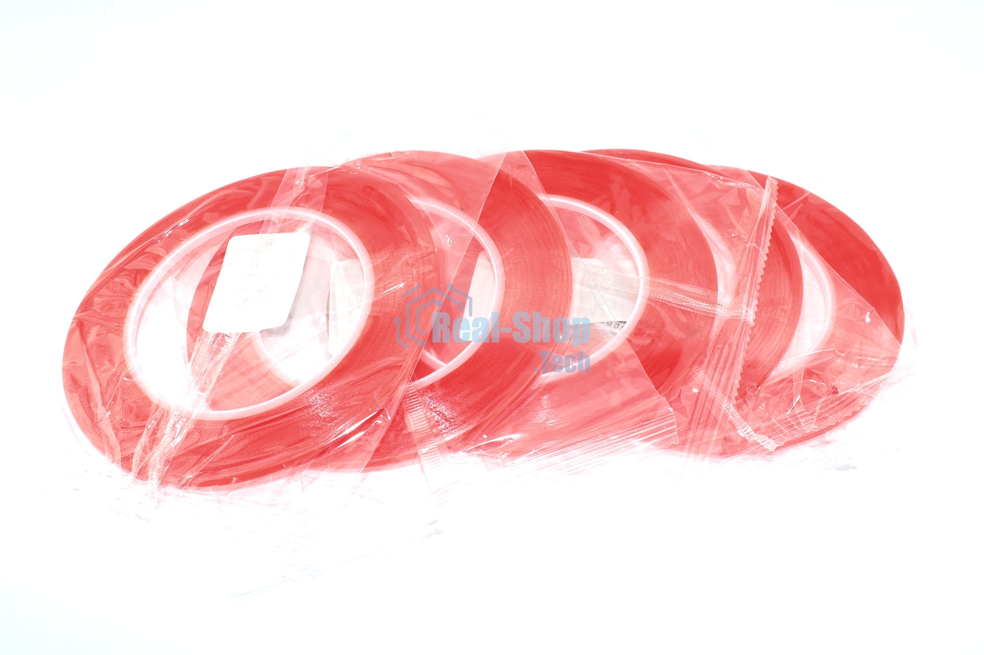 Скотч двусторонний прозрачный 3M с красной защитной лентой ширина 3 мм 25 м 5 шт. 112208