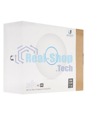 Сетевое оборудование UBIQUITI UAP-AC-HD Точка доступа 2.4+5 ГГц, ac Wave2, 4х4 MU-MIMO, 802.3at, 2х 1G Ethernet