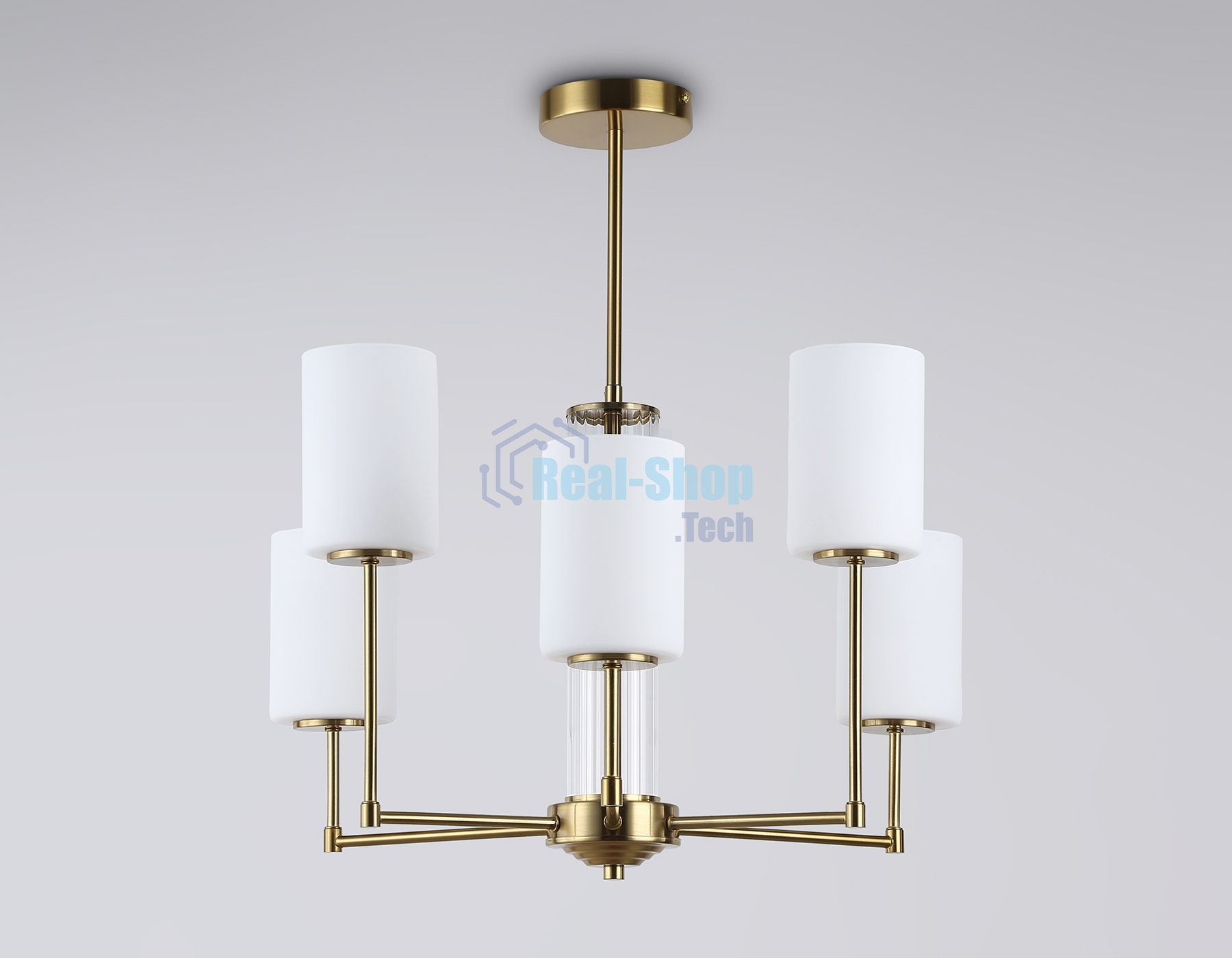 Люстра Ambrella light LH56215/6 BS/FR латунь/белый матовый E27/6 max 60W D600*600