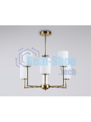 Люстра Ambrella light LH56215/6 BS/FR латунь/белый матовый E27/6 max 60W D600*600