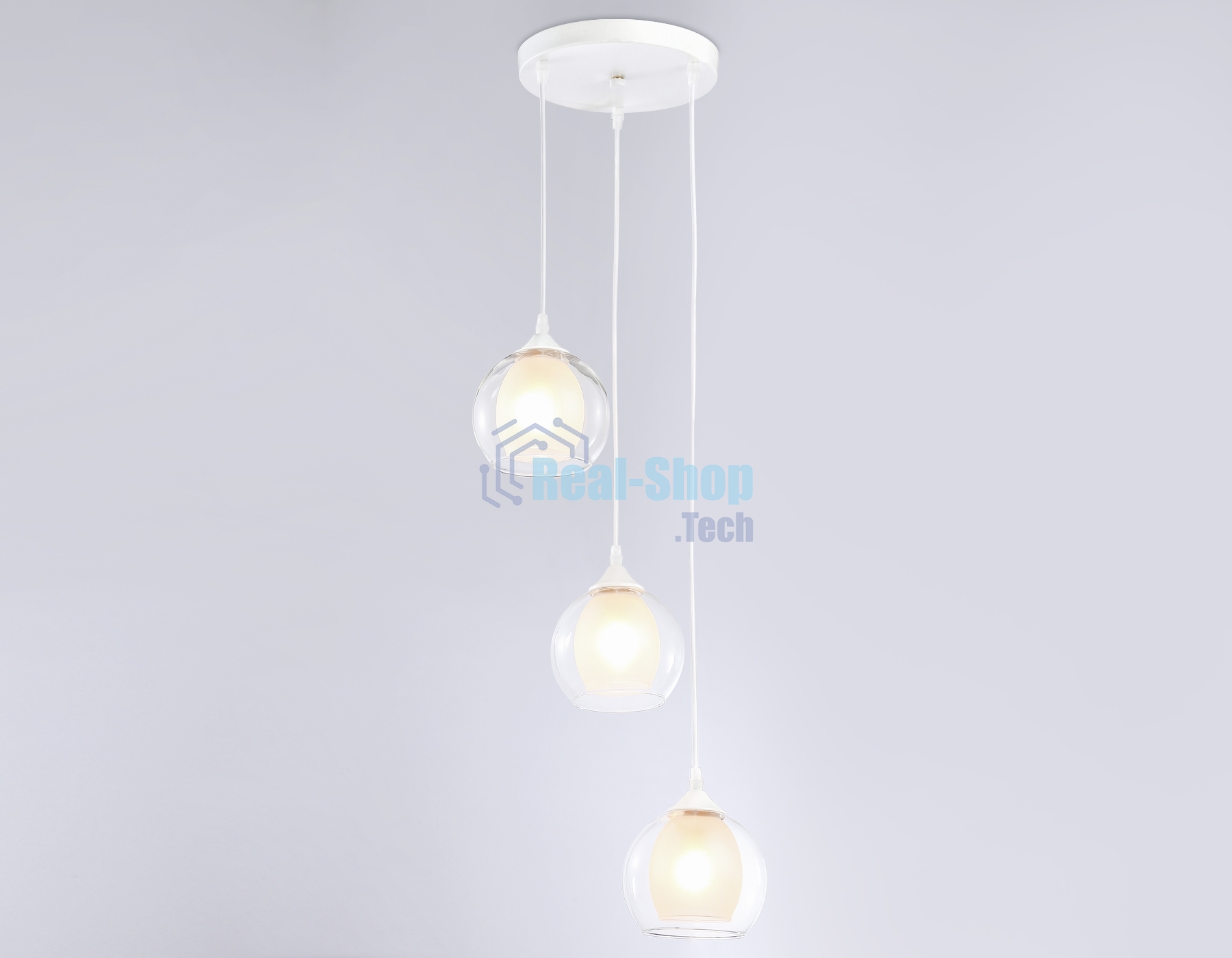 Подвесной светильник TR3540/3 WH/CL/FR белый/прозрачный/белый матовый E27*3 max 40W D281*800