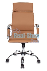 Кресло руководителя Бюрократ CH-993/camel светло-коричневый, искусственная кожа, крестовина хромированная