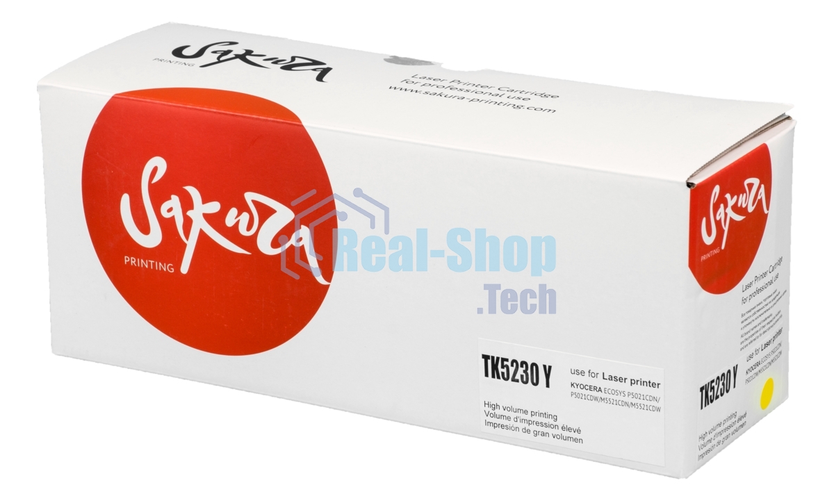 Картридж Sakura TK5230Y для Kyocera Mita ECOSYS p5021cdn/p5021cdw/p5221cdn/p5521cdw, желтый, 2 200 к.