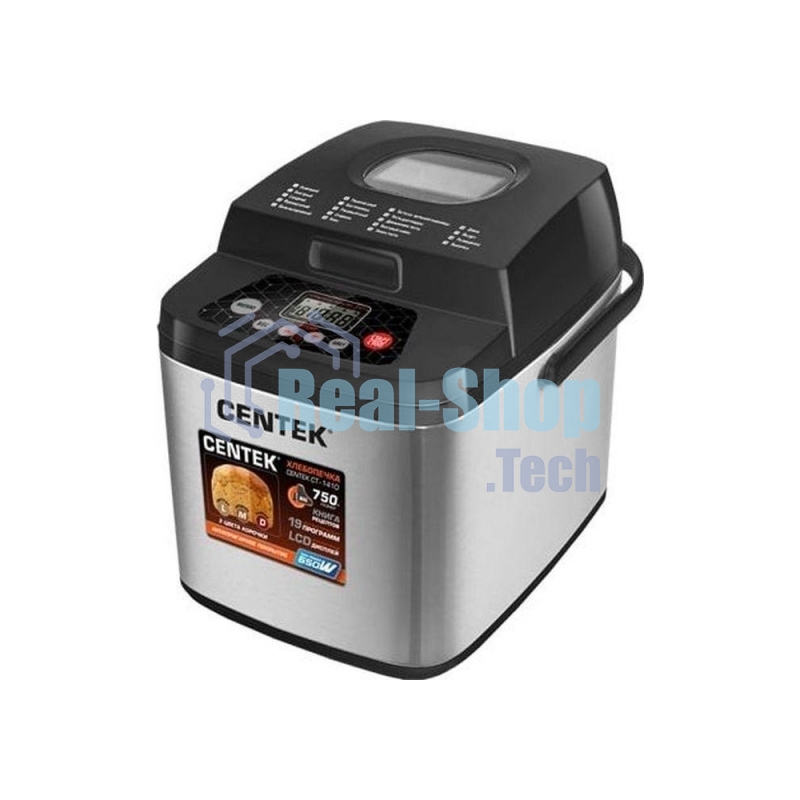 Хлебопечка Centek CT-1410 чёрный, 650 Вт, 0.75 кг, 19 программ