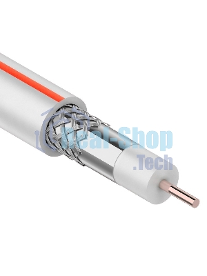 Кабель коаксиальный PROconnect SAT 50 M, CCS/Al/Al, 75%, 75 Ом, бухта 100 м, белый